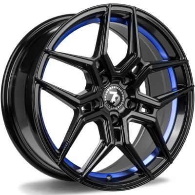 seventy9 SV-B 19 5x120 BGBIL - Black glossy blue inner lip